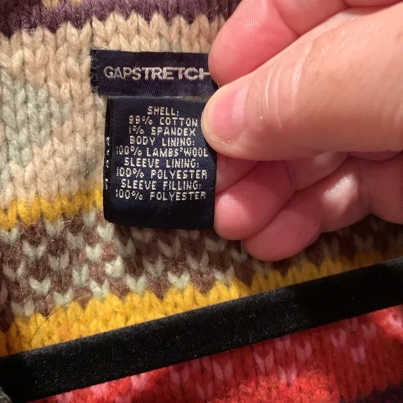 GAP Dark Blue Jean Jacket with Multicolor Inner Lining - Picture 11 of 11